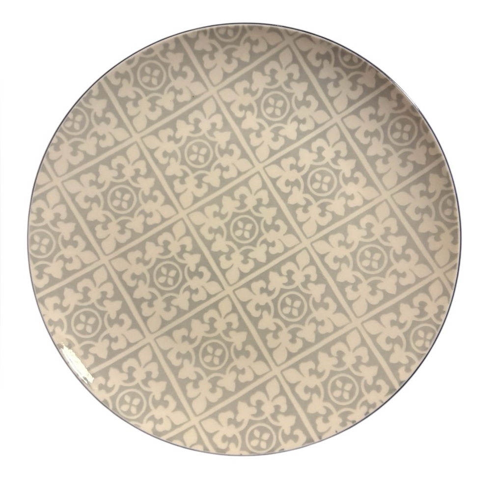 Elegant Gray Patterned Dinner Plate